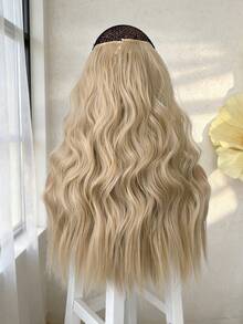 20-Inch Long Wavy Clip-In Hair Extensions, Synthetic Hair Piece Suitable For Girls And Women For Everyday Wear - Gold - View 11