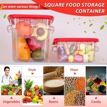 16 Pcs Restaurant Food Storage Containers With Lids Set 2Qt And 4Qt Commercial Restaurant Square Storage Containers Clear Food Cereal Container For Kitchen Freezer (Red Lids) - 紅色蓋子 - 查看 7