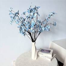 1 pezzo Fiore artificiale a forma di farfalla, stelo finto secco a forma di farfalla di 5/8, decorazione per casa, finestra e giardino, vetrina e composizione floreale, di alta qualità e realistica, adatto per arco floreale da matrimonio - Multicolore - Visualizzare 8