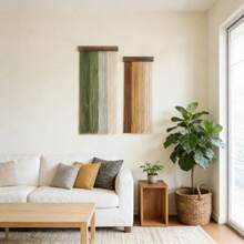 1pc Macrame Wall Hanging, Boho Style Wooden Board Colorful Tassel Wall Decor, Minimalist Large Handmade Tassel Backdrop, Headboard, Wall Tapestry - Multicolor - View 4