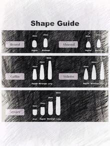 原创设计，手工制作，10片朋克风亚克力美甲贴片，包括杏仁形、尖头、方形和鸭嘴形美甲。黑色法式美甲贴片。这些造型独特的假指甲融合了法式元素。指尖完美展现铬合金铆钉，提升个人魅力。 - 黑色 - 查看 5