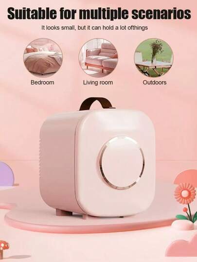 ミニマルなデザインが特徴のスタイリッシュなポータブル冷蔵庫。フェイスマスクや化粧品の鮮度保持に最適です。静音設計で、ご家庭でも車内でもお使いいただけます。寝室、キッチン、車内でも使用でき、冷暖房機能も備えています。容量は4L（コーラ缶6本分）で、車のシガーソケットと日本の標準プラグが付属しています。完全に凍結するものではありませんので、冷凍保存が必要な場合はご購入をお控えください。