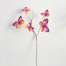 1 pezzo Fiore artificiale a forma di farfalla, stelo finto secco a forma di farfalla di 5/8, decorazione per casa, finestra e giardino, vetrina e composizione floreale, di alta qualità e realistica, adatto per arco floreale da matrimonio - Multicolore - Visualizzare 21