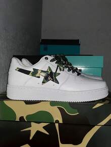 A BATHING APE Leather Classic Comfortable Low-Top Fashion Sneakers, Unisex