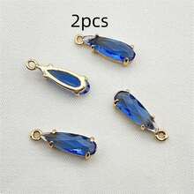 2/4/5/6/10 件金属镀锡玻璃泪珠吊坠，中式发饰，流苏，耳环，头饰 DIY 珠宝配件