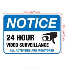 1/10Pcs CCTV Security 24 Hour Video Surveillance Sign Camera Warning Car Stickers