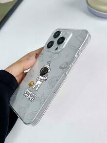Funda para teléfono con diseño de astronauta y aventura espacial, compatible con iPhone 16, 15, 14 Pro Max, 13, 12, 11, XR y XS Plus. Fabricada en silicona TPU, ofrece protección contra golpes y caídas, además de una excelente sensación al tacto. Es el regalo ideal para familiares, amigos y seres queridos. - transparente - Ver 5