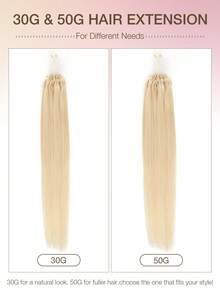 Natural Black Straight Human Hair Extensions, Invisible Micro Bead Thickened Micro Loop Hair Extensions - S60 - View 5