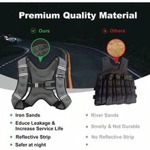 Chaleco con peso 6 libras 8 libras 16 libras 20 libras 25 libras 30 libras chaleco de peso con rayas reflectantes chaleco con peso para hombres y mujeres equipo de entrenamiento para - Grisconbolsa - Ver 4