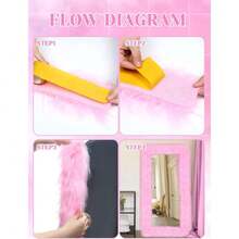 Full Length Mirror Cover 59 X 16 Inch Universal Ultra Soft Non Slip Design Fluffy Length Standing Mirrors Cover Dration For Bedroom Cloakroom Women Gifts(Pink),37222933 - 玫紅色 - 查看 5