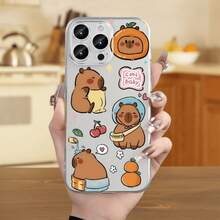 Funda de teléfono de lujo premium a prueba de golpes y resistente a caídas Funda de teléfono: 1 pieza nueva, creativa, con patrón de capibara, funda protectora transparente texturizada a prueba de golpes, adecuada para Apple  16 15 14 13 12 11 XS XR X 8 7 Plus Pro Max SE Series, regalo de vacaciones, cumpleaños, novia, novio ¡Regala a tu amado teléfono una funda protectora confiable! - 1 pieza - Ver 6