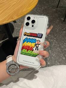 Officially Licensed Paul Frank Transparent Airbag Phone Case, Full Coverage Shockproof Camera Protection, Colorful Monkey Letter & Number Pattern, New Design Compatible With Iphone 13/14/15/16/17 Pro Max - Multicolor - View 2
