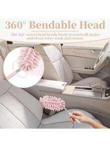 可伸缩洗车刷 - 柔软粉色超细纤维清洁刷，适用于汽车内外清洁。非常适合除尘、细节清洁和轻柔清洁汽车表面。这款多功能刷非常适合擦拭座椅、仪表盘、车窗和车身外部表面，而不会刮伤车漆。配有易于使用的可伸缩手柄。 - 多色 - 查看 5