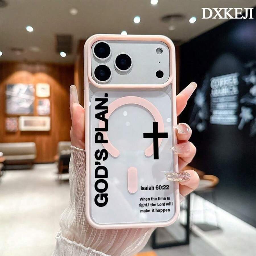 God's Plan Pattern Magnetic MagSafe Phone Case For IPhone 17 Air/16 Pro Max 15 Pro 14 13 12 11 Plus Lightweight Shockproof Slim Protective Cover Supports Wireless Charging Case CasingYOUR-BELOVED-PHONE Christmas Gifts Christmas Gifts,New Year Gifts,Valentine's Day GiftsYOUR-BELOVED-PHONE Christmas Gifts Christmas Gifts,New Year Gifts,Valentine's Day Gifts - 粉色 - 查看 1