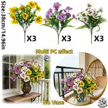 JHSHUDSE 9pcs Artificial Pansy Flowers For Home Decor, With Leaves - Realistic Plastic Fake Pansy Flowers, Fade-Resistant Lifelike Flowers For Outdoor Indoor Front Door Garden Porch Window Balcony Home Decor (Container Not Included) - 9 Mixed Colors - View 12