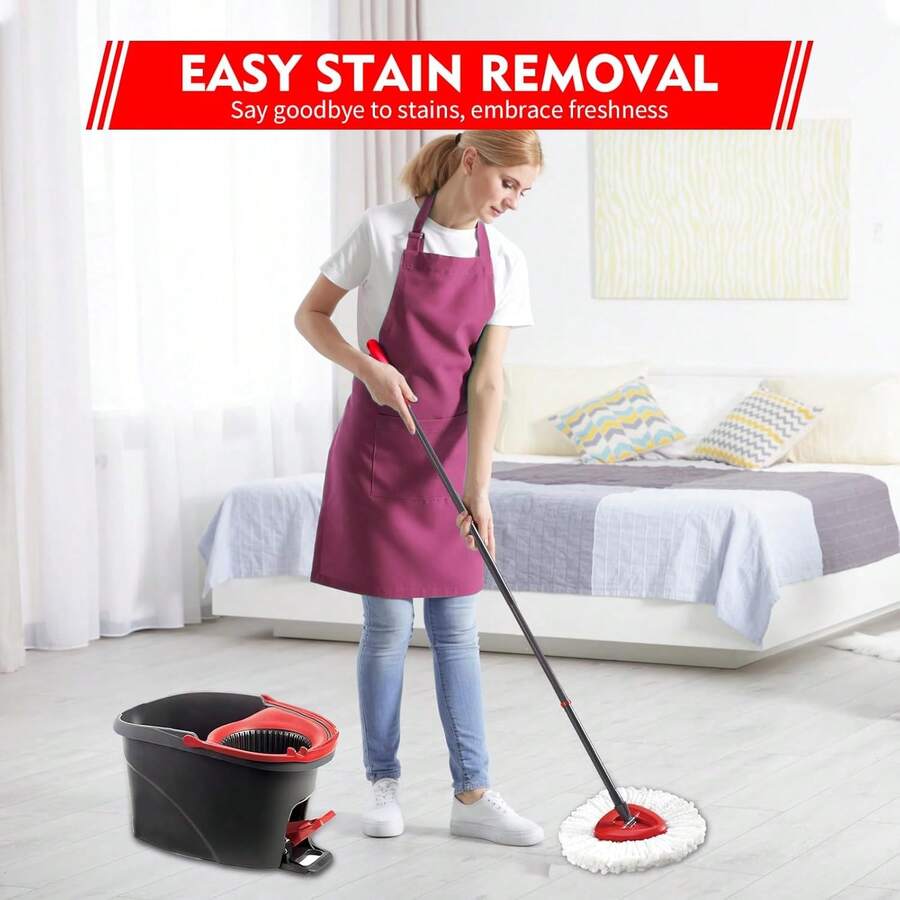3 Pack Spin Mop Replacement Heads, Compatible With O-Ceda Easywring Spin Mop Heads Replacements, Microfiber Mop Refills For Easy Cleaning And Machine Washable - 彩色 - 查看 1