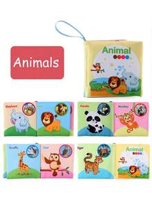 1 pieza/5 piezas Libro de tela bilingüe para niños pequeños, aprendizaje de palabras en inglés sobre animales de la vida cotidiana y educación temprana, juego interactivo entre padres e hijos, regalo educativo cognitivo temprano para bebés - Multicolor - Ver 10