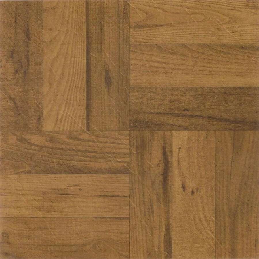 Achim Imports FTVWD22545 Tivoli 3 Finger Medium Oak Parquet Self Adhesive Vinyl Floor Tile-45 Tiles 45 sq. ft. 12 x 12 Piece - Roblemedio3Fngr - Ver 1
