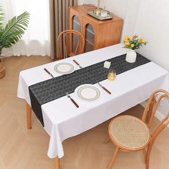 1/6/10件装黑色亮片桌旗，尺寸为11.81*70.87/108.27英寸，适用于生日、派对、聚会、婚礼、宴会、节日派对装饰、迎婴派对餐桌装饰、婚礼装饰等场合。