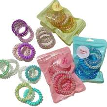 New Gradual Change Of Color Telephone Line Hair Rope Girls Headrope High Elastic Ball Head Hair Band Rubber Band Headdress - Nhiều màu - Xem 9