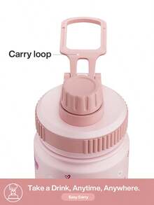 Meoky 18oz Insulated Stainless Steel Sports Water Bottle With Straw And Handle Lid, Wide Mouth Design, Double Wall Leak-Proof, Keeps Cold For 24 Hours, Keeps Hot For 12 Hours - 18oz Pink Daisy Bow - View 4