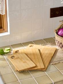 1 Set de Tabla de Cortar de Bambú (Grande, Mediana, Pequeña) o Tabla de Queso, Bandeja, Tabla de Pan, Tabla de Frutas, Tabla de Bistec, Alimentos, Cocina, Viaje, Suministros de Cocina, Utensilios de Cocina, Accesorios de Cocina - Multicolor - Ver 3