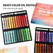 一套48色油画棒，超软混色专业绘画笔，适合学生和初学者，学校用品美术蜡笔套装