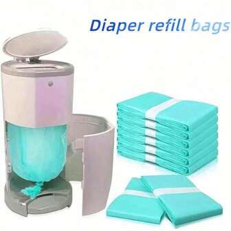 1 pieza Bolsas de repuesto para pañales engrosadas, bolsas de basura plegables a prueba de olores, para cubos de pañales y talla grande, cubo de basura para pañales, repuesto para cubo de pañales, repuesto para cubo de pañales, cubo de basura para cama