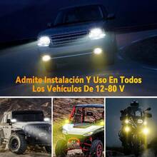 2 Pieces LED Auxiliary Headlights, Eight Eye Lights, Three Lighting Modes, Suitable For Cars And Motorcycles. - A - View 9