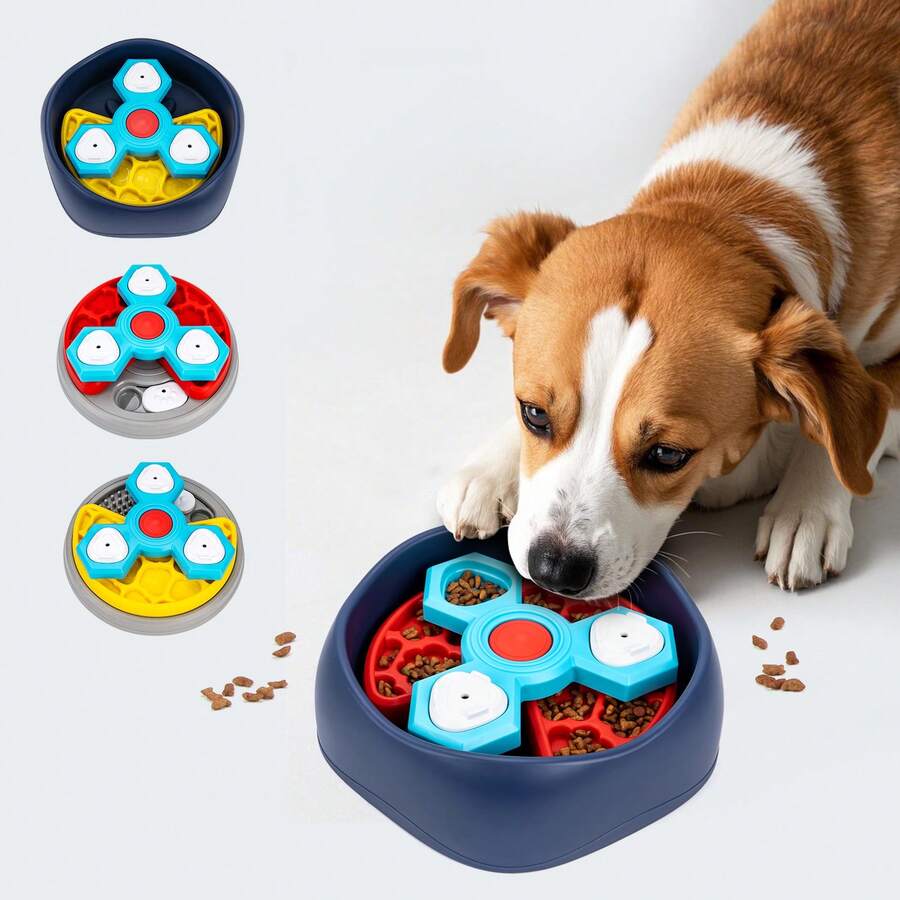 1 buc animal de companie lent hrănitor câine anti-sufocare plastic bol de hrănire mâncare sănătoasă animale de companie puzzle jucărie pentru câini - Multicolor - Vizualizare 1
