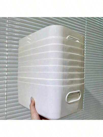 10 Pieces/5 Pieces White Storage Boxes, Desktop Storage Boxes, Home Cosmetic Storage Boxes, Sundries Storage Boxes For Bathroom, Kitchen And Bedroom, Kitchen Refrigerator Food Storage Boxes, Classroom Pen Storage Boxes, Christmas Gift