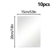 10/20 hojas por paquete, pegatinas de espejo acrílico, espejos decorativos de plástico autoadhesivos, adecuados para educación escolar, decoración de paredes del hogar, armarios y gabinetes de almacenamiento. Bandejas de espejo rectangulares, ideales para decoraciones de mesa central y suministros para bodas - Multicolor - Ver 13