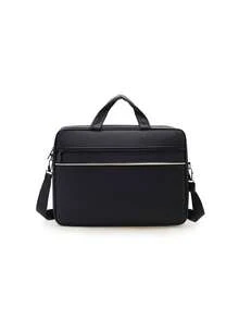 Men's Briefcase, Square Shape, Casual Style, Large Capacity, Made Of Nylon, With Adjustable Shoulder Strap, Crossbody Bag