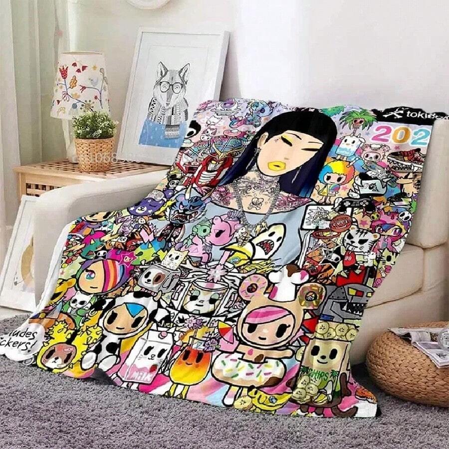 Japanese Style Tooki Blanket Anime Fantastic Print Flannel Blankets For Beds Sofas Warm Bed Soft Blanket4.Jpg - trắng - Xem 1