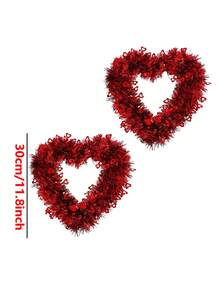 30cm Large Red Heart Shaped Wreath, Suitable For Valentine's Day, Wedding, Party Decoration - Multicolor - View 5