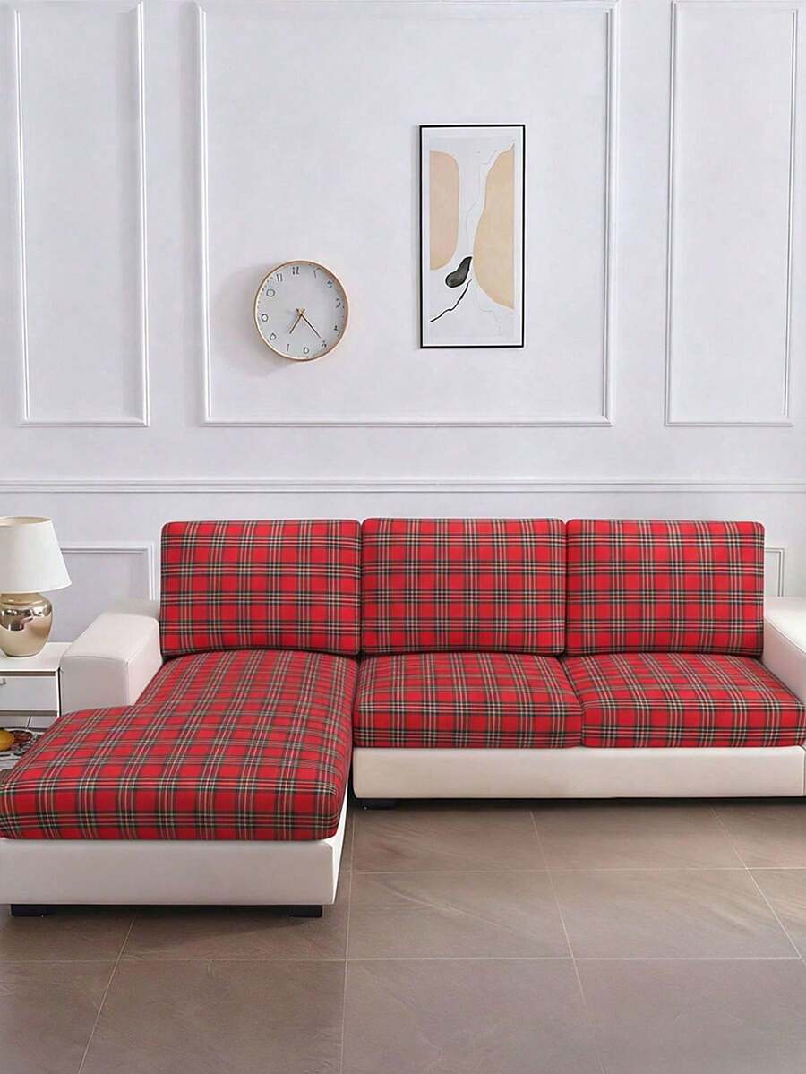 1 件几何印花弹性沙发坐垫套，适合所有季节 - 彩色 - 查看 1