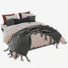 Modern Minimalist Bed Frame, 160*200CM, Grey, In Dutch Velvet, Low Slatted Base, Modern Style Bedroom Furniture, Without Gas Spring, Without Headboard Or Mattress. - Gray + Fabric + Metal + Memory Foam - View 11