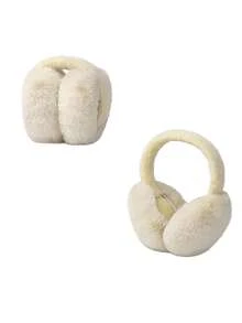 1pc Cute Plush Ear Warmers, Warm For Students In Winter - Beige - View 1