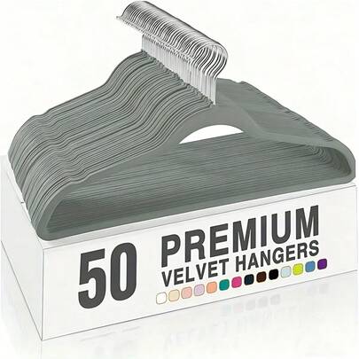 Premium Velvet Hangers Set, Non-Slip Thin Flocked Felt Hangers, Sturdy Clothes Hangers, Heavy Duty Coat & Suit Hangers, Durable Suit Hangers For Closet Use, Ideal Closet Supplies 10pcs
