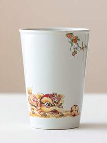 1个350毫升陶瓷可乐杯，适用于家庭聚会、毕业派对、咖啡杯、牛奶杯、水杯、漱口杯，日本热销设计 - 彩色 - 查看 13