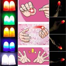 LED Magic Finger Lights, Magic Tricks, Thumb Lights, Pranks Toys, Luminous Magic Fingers, Fake Fingers, Magic Show, Party Supplies, Magic Props, Decorations - Multicolor - View 9