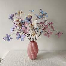 1 pezzo Fiore artificiale a forma di farfalla, stelo finto secco a forma di farfalla di 5/8, decorazione per casa, finestra e giardino, vetrina e composizione floreale, di alta qualità e realistica, adatto per arco floreale da matrimonio - Multicolore - Visualizzare 7