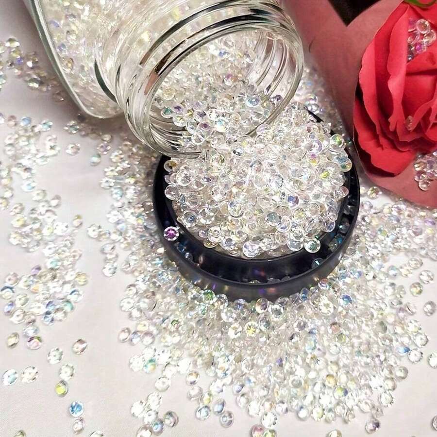 2000pcs Vase Fillers, Acrylic Crushed Rhinestone, Fake Crystals Rhinestone Gems For Vase Fillers, Suitable For Wedding Decoration Display, Home Decoration, Table Scatter, Event, Wedding Decor, Valentine's Day Present, Photo Prop And Fish Tank Filler Gifts Birthday Graduation Room Decor Flower Vase Glass Vase - Multicolor - View 1