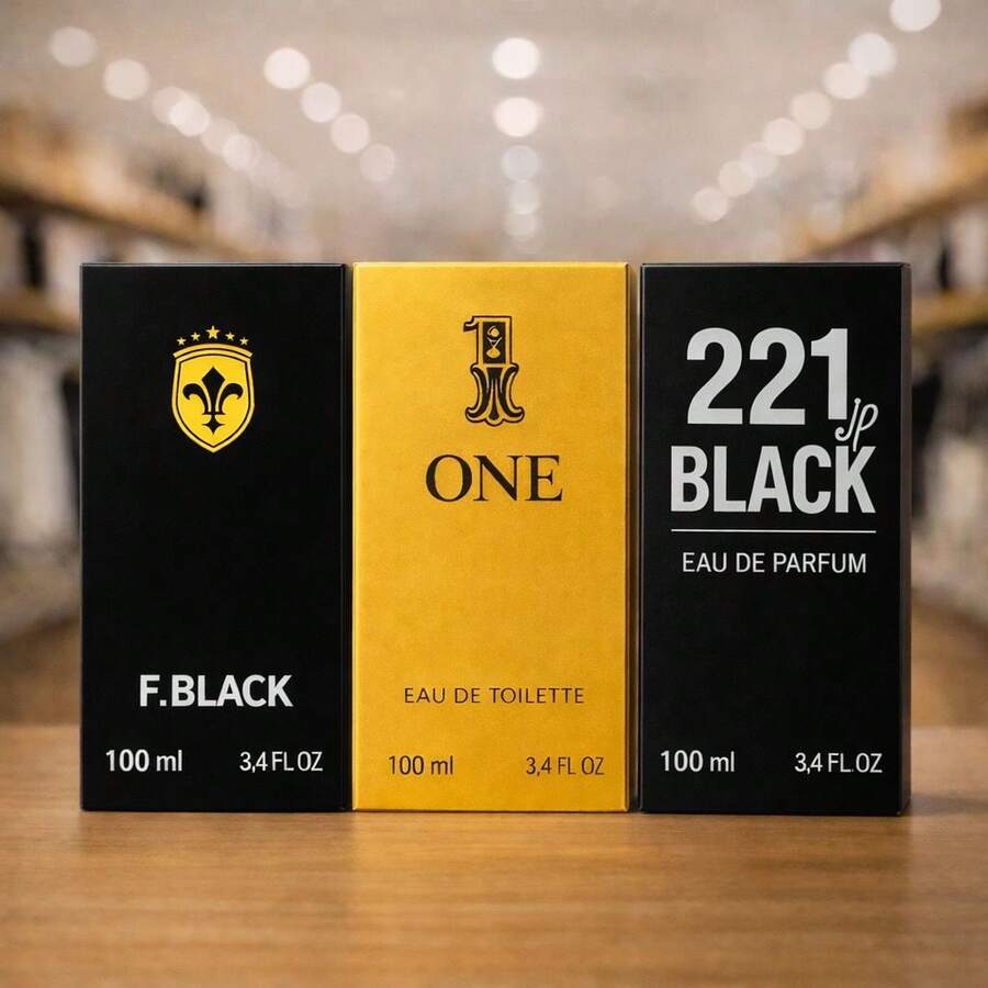 3 Perfumes 100ml OneMilio, 221 VIP Black, F.'s Designer Perfumes - High-Quality Imported Men's Perfume - 濃烈香調 - 查看 1