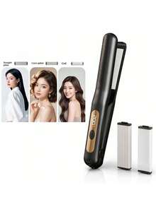 直板夹，三合一美发器，可打造海滩波浪卷发，配备3个可替换陶瓷板，轻松打造顺滑直发，或使用圆润边缘打造亮泽卷发和波浪，满足造型师的造型需求。电池容量3000mAh - 彩色 - 查看 3