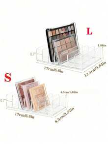 1pc Transparent Eyeshadow Palette Organizer, Makeup Storage Box, Desktop Drawer Divider, Cosmetic Display Stand - Clear - View 6
