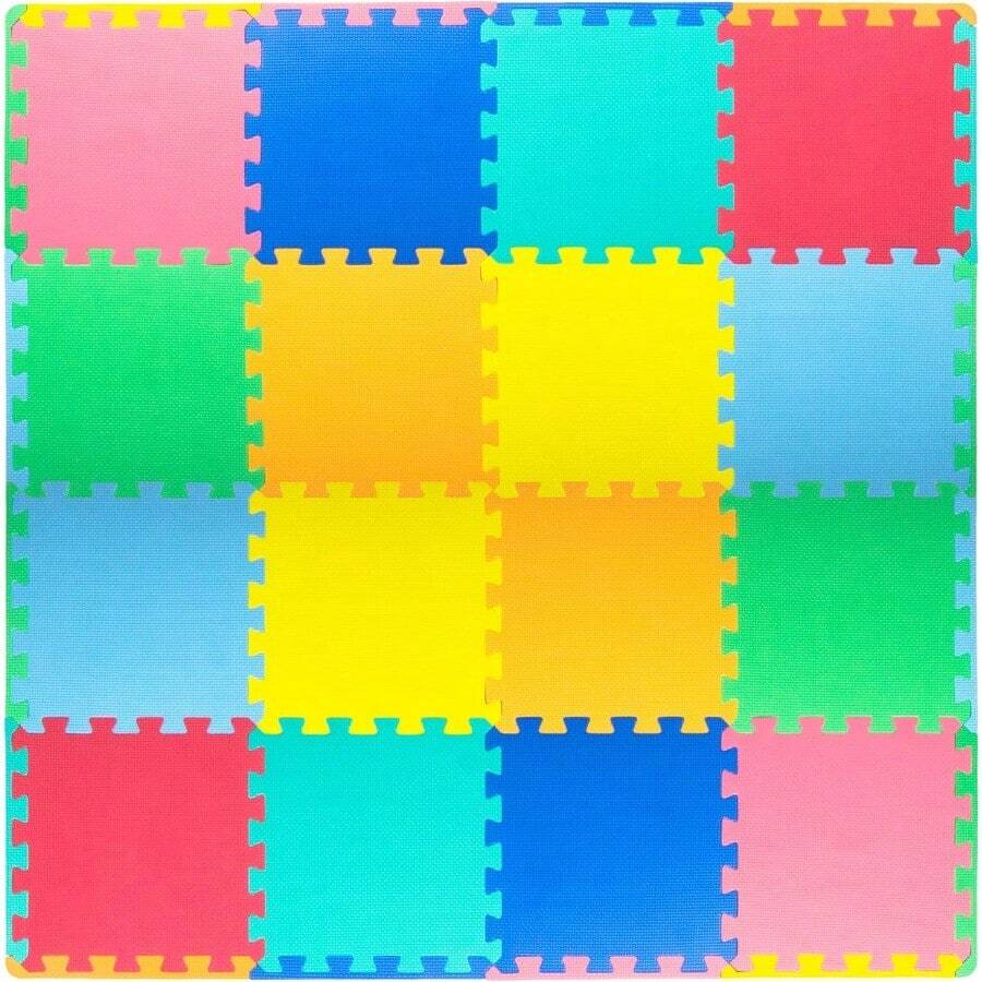ProsourceFit Exercise Puzzle Mat, EVA Foam Interlocking Tiles Protective and Cushion Flooring for Gym Equipment, Exercise and Play Area - Surtido - 16 fichas - Ver 1