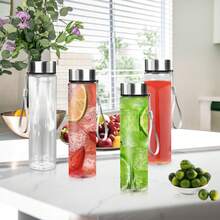 HANSMART 2-Pack 18oz Reusable Water Bottles – PET Body, Stainless Steel Lid - Bạc - Xem 6