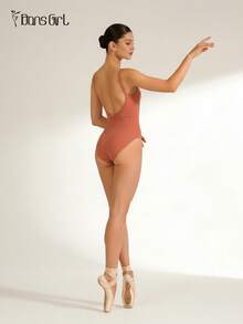 DonsGirl 一件装女士芭蕾舞紧身衣，肩带可调节，腰部修身设计，适合舞蹈和体操表演训练。