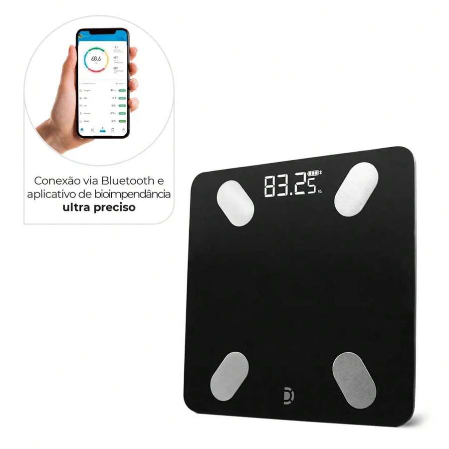 Balança Digital Corporal Smart - Preto - Visão 1